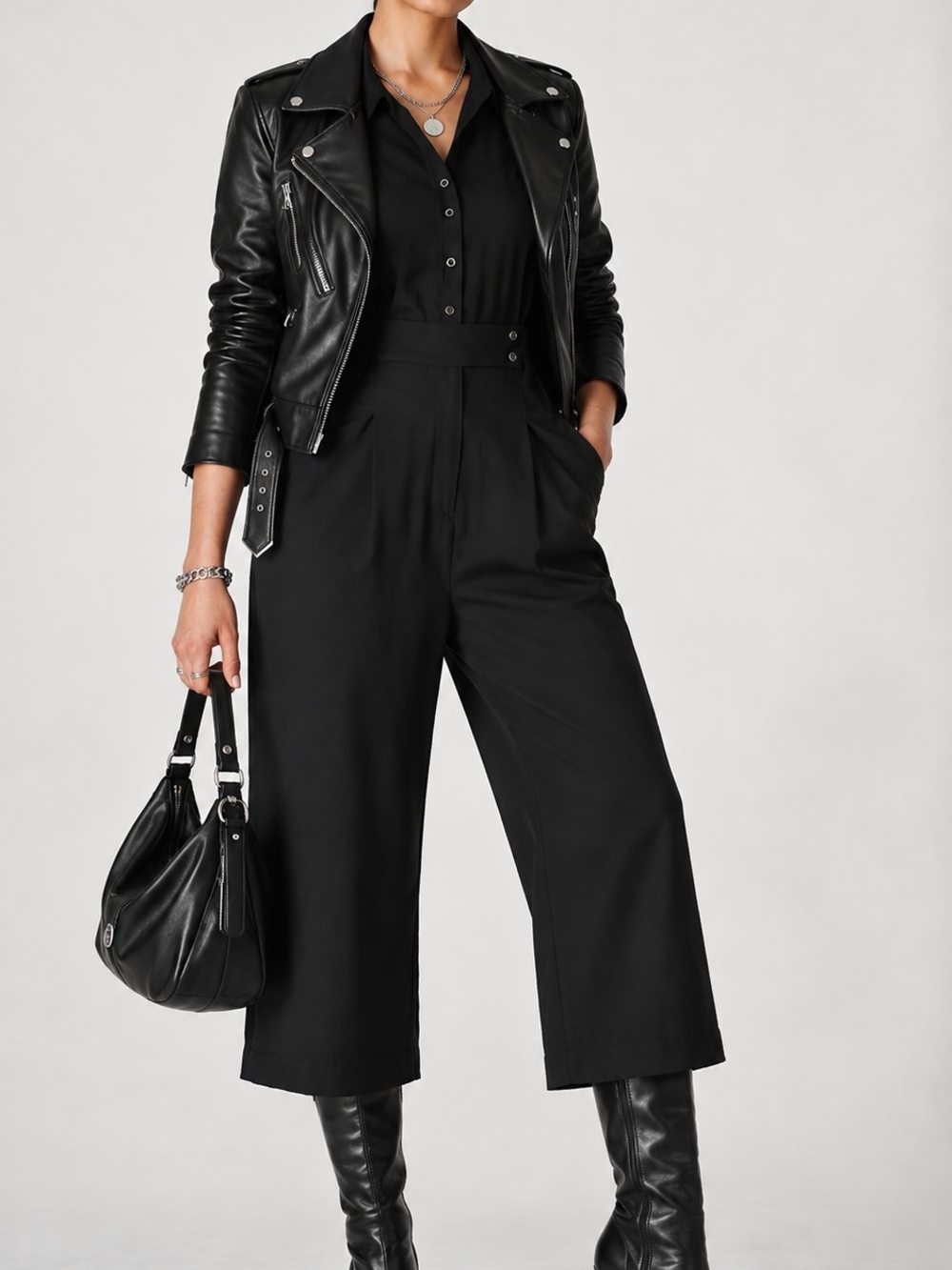 Whistles Lidia  Button Jumpsuit Black US 12 NWOT